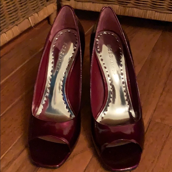 BCBGeneration Red Peep Toe Heels,  Size 8 - Picture 2 of 4